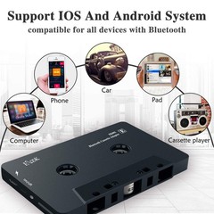 Elook Car Audio Receiver, Bluetooth Cassette Receiver Tape Aux Small, Black