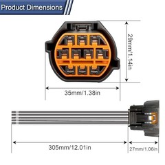 GL221-10021 2Pcs 10-Pin Headlight Connector Wiring Harness Compatible with
