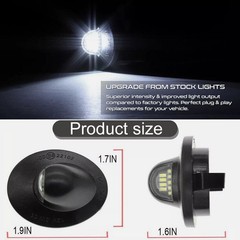 2x LED License Plate Light for F150 F250 F350,Assembly Replacement Tag Lamp