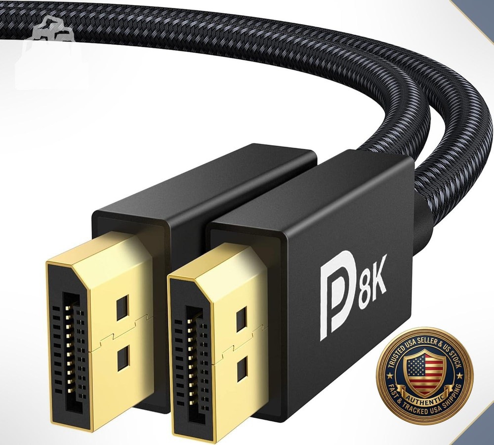 DisplayPort Cable 1.4 8K 6.6ft VESA Certified HBR3 32.4Gbps