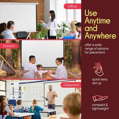 Pyle PRJELMT86 84″ Motorized Projector Screen, Includes Remote Control – White