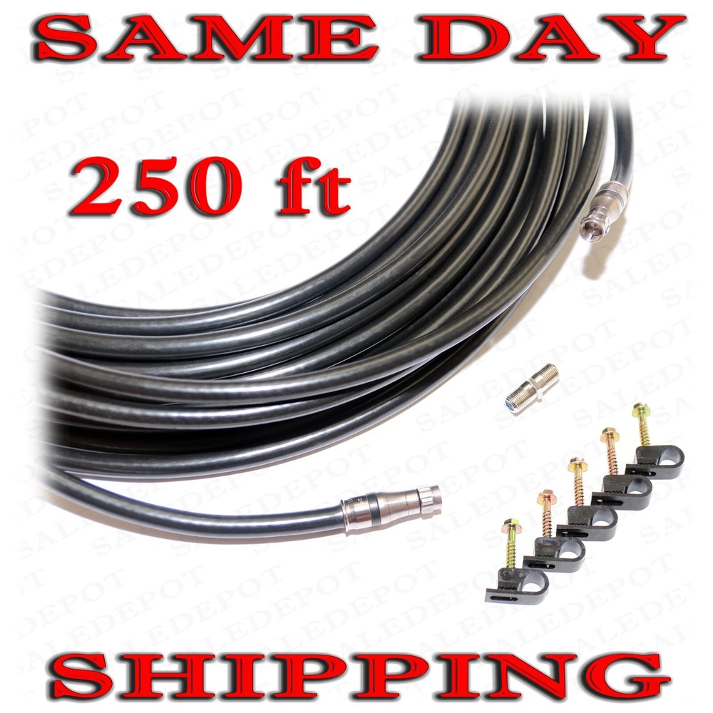 250 FT RG11 COAXIAL UNDERGROUND CABLE DROP INDOOR/OUTDOOR w Gel COAX RG 11 250′