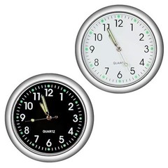 Mini Car Clock Stick on Dashboard Color: Black, WhiteItem Package Quantity: 2
