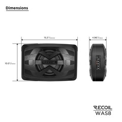 RECOIL WAS8 400W 8″ Waterproof Active Subwoofer with Passive Radiator