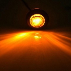 20PCS 1 Inch Round Amber 3 LED Side Marker Clearance Lights with Chrome Bezel US