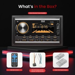 Pyle Power Amplifier Double DIN Bluetooth LCD Display Black Panel