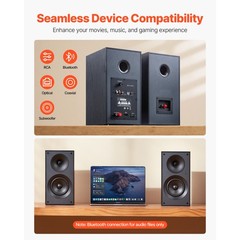Uimoso Powered Studio Monitor Speakers with 25W Output,Bluetooth&Coaxial Stereo