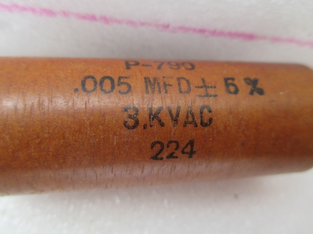 PAIR 0.005 uf 3KVAC ~ 5000 VDC ELMAG NOS QUAD PAPER IN OIL CAPACITOR 5%