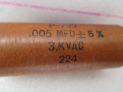 PAIR 0.005 uf 3KVAC ~ 5000 VDC ELMAG NOS QUAD PAPER IN OIL CAPACITOR 5%