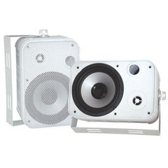 Pyle Wired 6.5″ Indoor/Outdoor Waterproof Speakers (Pair) – White PDWR50W