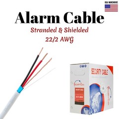 500ft Alarm Security Wire Cable 22/2 Gauge Stranded Conductor FTP Shielded CCA