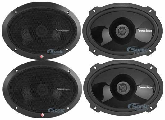 4) Rockford Fosgate P1692 300W 6×9″ 2 Way Car Coaxial Speakers Bundle Package