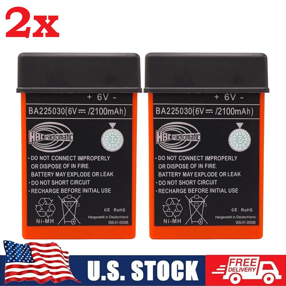 2x 2100mAh BA225030 6V Ni-Mh Battery For HBC Pump Truck Remote Control Battery