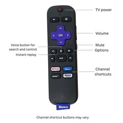 Roku Voice Remote-Compatible with All Roku Models (Channel Shortcuts Vary)