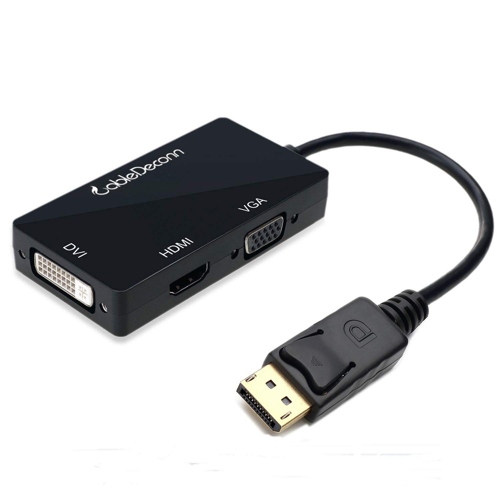 3-in-1 DisplayPort to HDMI DVI VGA Adapter Converter Cable Male to Female