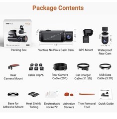 Vantrue N4 Pro S (N4 Pro S) 3 Channel Dashcam 4K + 1080P + 2.5K Optional LTE