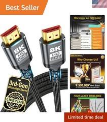 6.6FT Ultra High-Speed HDMI 2.1 Cable – 8K & 4K Support, Military Grade Braided