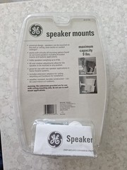 GE Speaker Wall Or Ceiling Mounts (WHITE) With Hardware 4 Mounts 2 In Each Pack
