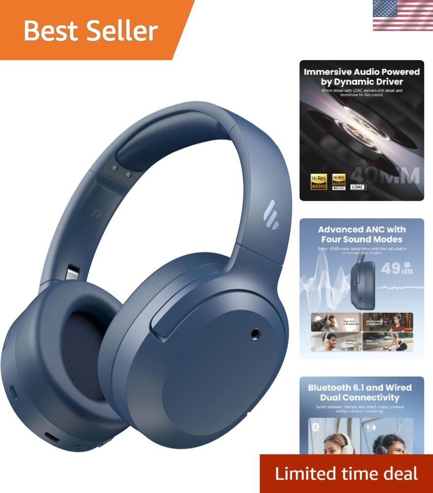 Experience Hi-Res Audio with W820NB Plus Gen 2 – Active Noise Cancellation, Navy