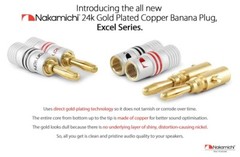 Nakamichi Excel Series 24k Gold Plated Banana Plug 12 AWG – 18 AWG Gauge Size 4m