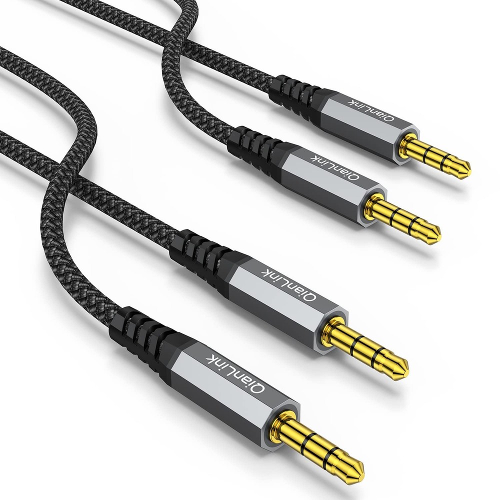2-Pack AUX Cable 6.6ft Hi-Fi Sound 3.5mm TRS Auxiliary Audio Jack Line Lead