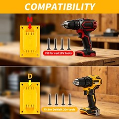 Battery Holder Mount for Dewalt 20V Tool, 12pcs Tool Holders + 12pcs Battery …