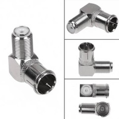 ANGLED QUICK PUSH ON TV / CABLE ADAPTER Antenna F TYPE CONNECT COAX COAXIAL