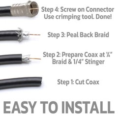 20 Pack F-Type Crimp-On Connectors Male Plug RG6 Coaxial Cable Antenna Connector