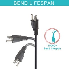 1FT Right Angle Computer Power Cord – NEMA 5-15 Plug to IEC C13 1FT, Black