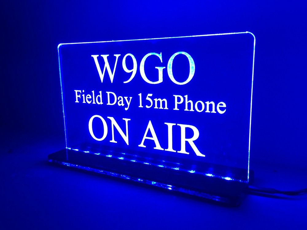 Field Day 110v Custom Engraved LED Sign Amateur Radio Club Call Plaque