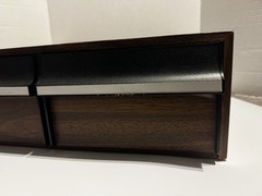 Woodgrain Brown/Black Plastic & Wood VHS Tape Storage Box w/ 2 Pull-Out Drawers