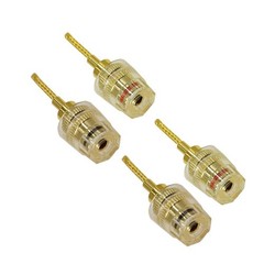 4* Banana Female to 2mm Pin Gold Plated Connector HIFI Cable Adapter Plug 4mm