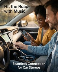 Aux Cord 5Ft/1.5M, Nylon Braided 3.5Mm Audio Cable Headphone Cable 3.5Mm Male to
