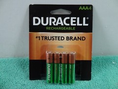 New Duracell AAA Rechargeable Batteries, AAA 4-Pack, 1.2V NiMH