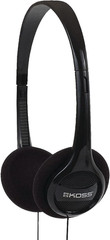 Lightweight Portable Headphones On Ear Wired 3.5mm Adjustable Black