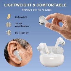 Wireless Earbuds 6.0 in Ear Buds Light Weight Bluetooth Headphones, Noise White