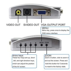 VGA to RCA AdapterComposite VGA to VIDEOS-VIDEO Converterfor HDTV Monitors La…