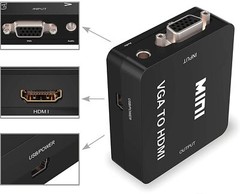 VGA to HDMI Active Adapter Converter w/Audio PC VGA Source Output to TV/Monitor