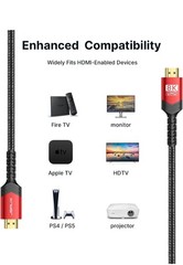 JSAUX Fiber Optic 8K Long HDMI Cable 100 ft 2.1 1 Pack 48Gbps Ultra High…