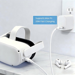 For Oculus Quest 3S 3 2 Charger, 20W VR Fast Charging Cable USB C (ETL Listed)
