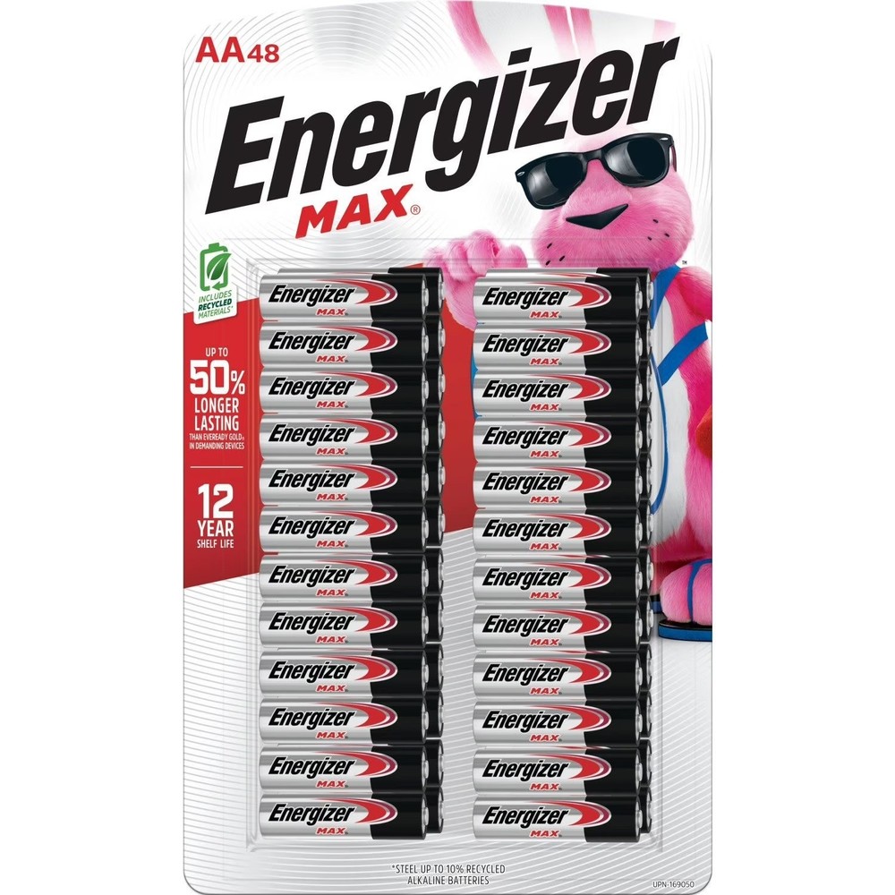 Energizer MAX AA Alkaline Batteries, 48 pack E91TP2-24