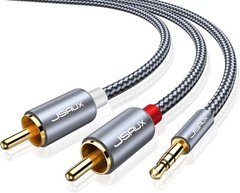 Durable 6.6ft RCA to 3.5mm Audio Cable – High-Quality Sound for All Devices
