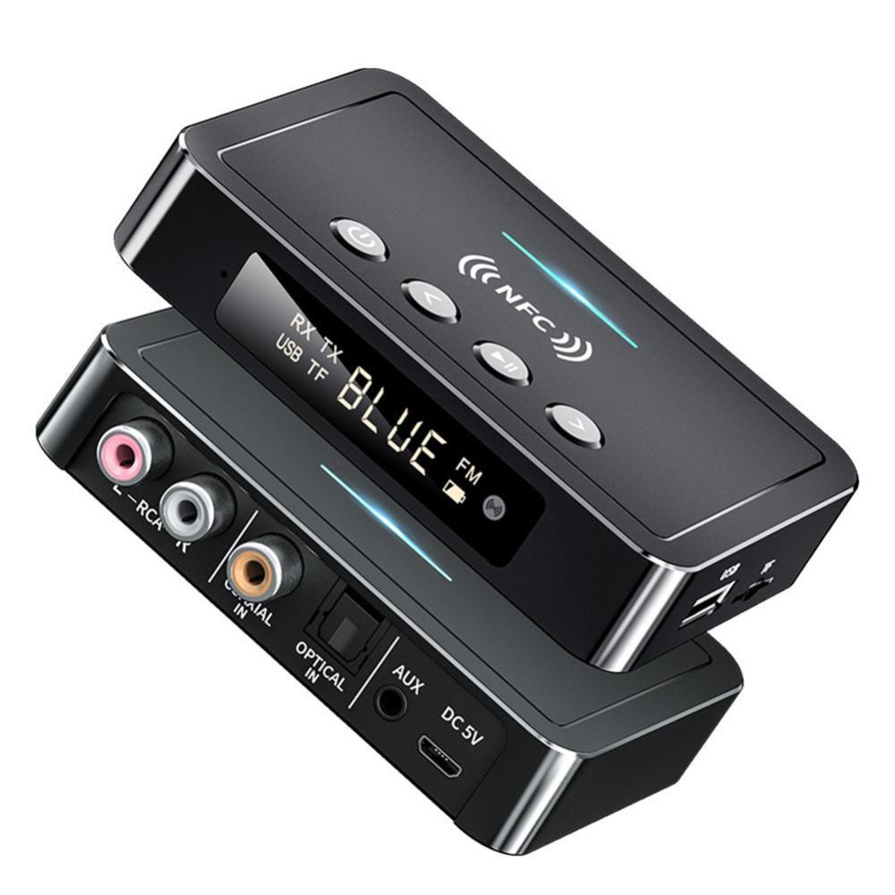 Bluetooth 5.0 Transmitter Receiver Wireless 3.5mm Adapter AUX NFC to 2 RCA Audio
