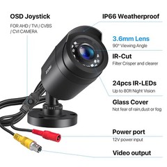 ZOSI HD 1080p 4in1 Outdoor CCTV Bullet Security Surveillance Camera Wide Angle