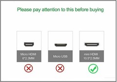 Mini HDMI to HDMI Cable Adapter Converter 4K High Speed HD HDMI A to Mini C 15FT