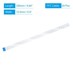 FFC Ribbon Flat Flexible Cable 24 Pin 0.5mm 250mm (B Type) for LCD Laptop, 20pcs