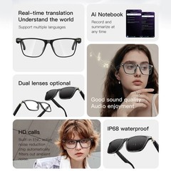 Osawalla AI Smart Translation Glasses , AI Bluetooth Glasses＆Open-Ear Audio