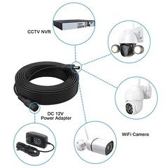 2Pack 16ft 5.5mm x 2.1mm DC Power Extension Cable Male Female Cord for IP Camera