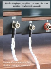 3Cores 5N Silver-plate HiFi Audio Cable Ground Wire Rhodium Plated Y Spade Plug