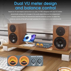 Douk Audio H7PRO HIFI 300W Digital Amplifier w/VU Meter TPA3255 Stereo Power Amp